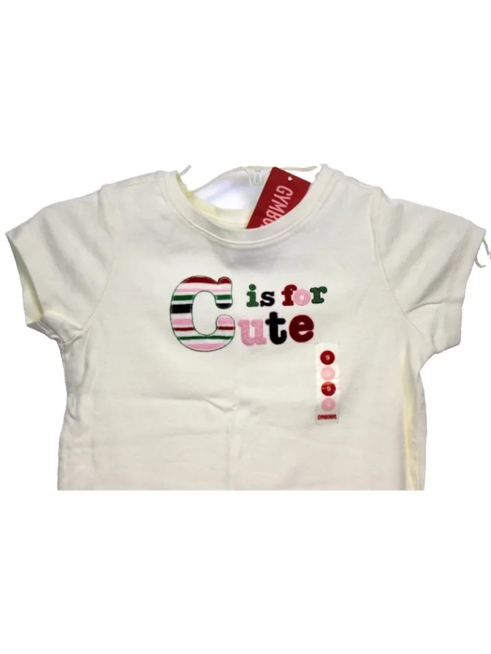 2008 Gymboree Prep School Tee Sz  9 C is for Cute Applique Short Sleeve T-shirt